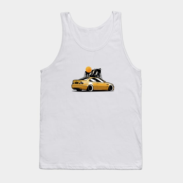 Yellow E46 Coupe M Mountains Tank Top by KaroCars